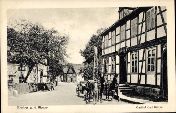Ak Hehlen im Weserbergland, Gasthof Carl Kühne