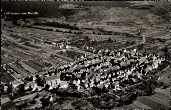 Postcard Werbach ad Tauber, aerial photograph