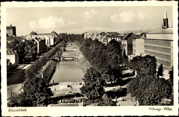 Postcard Düsseldorf am Rhein, Königsallee, bridges