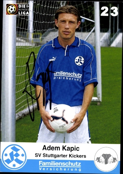 Autograph card footballer Adem Kapic, SV Stuttgarter Kickers, autograph