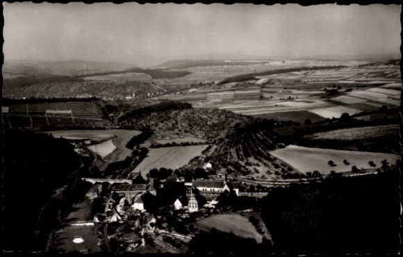 Postcard Bronnbach Reicholzheim Wertheim im Main Tauber Kreis, aerial photography, guesthouse, guesthouse