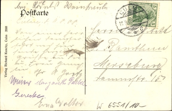 Postcard Chełmno Kulm Culm Vistula West Prussia, water tower, town hall