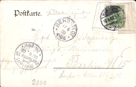 Postcard Hamburg Wandsbek Bergstedt, Rodenbeker Quellental, owner M. Wales Zergiebel