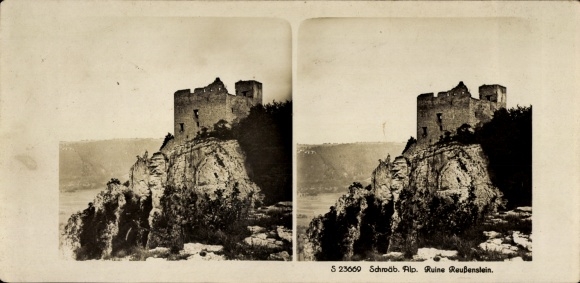 Stereo photo Neidlingen an der Teck Baden Württemberg, Reußenstein castle ruins
