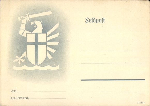 Ak Deutsche Wehrmacht, Divisionswappen, Feldpostkarte
