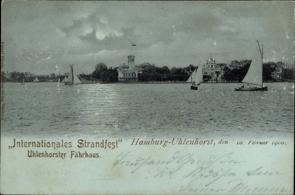 Moonlight PC Hamburg North Uhlenhorst, International Beach Festival 1900, ferry house