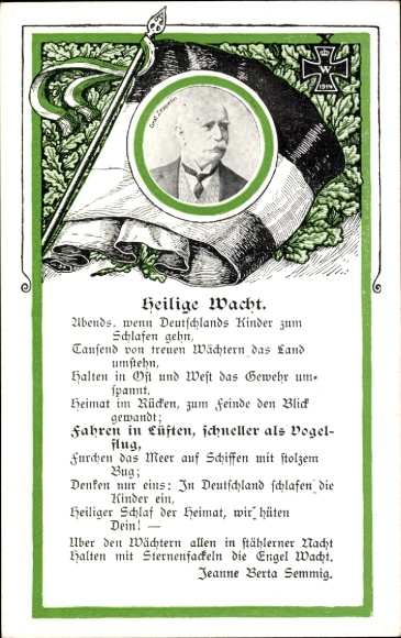 PC Graf Zeppelin, Holy Watch, poem by Jeanne Berta Semmig, World War I