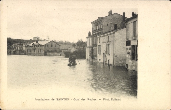 CPA Saintes-Charente-Maritime, Inondations, Quai des Roches