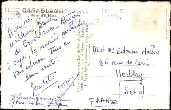 Postcard Casablanca Marokko, Phare d&#39;El-Hank