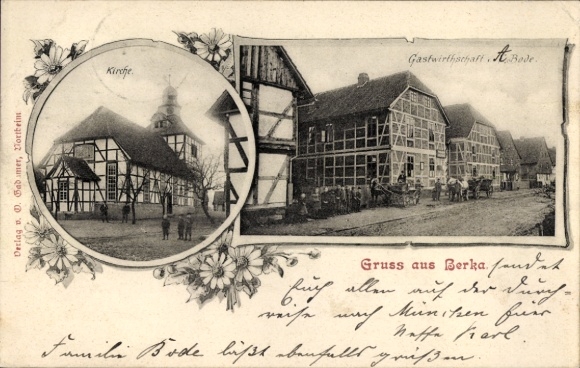 KP Berka Katlenburg Lindau Lower Saxony, church, half-timbered houses, Gasthaus Bode