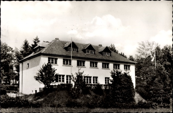 Postcard Hilchenbach in Westphalia, youth hostel, Am Galgenberg 9