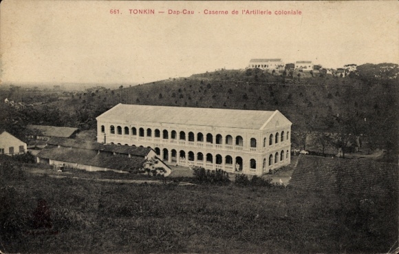 Postcard Dap Cau Tonkin Vietnam, Artillery Barracks