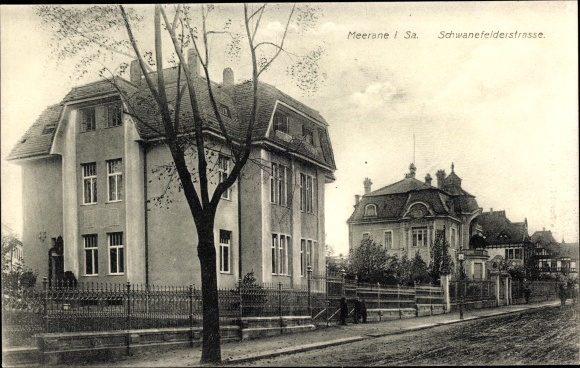 Ak Meerane in Saksen, Schwanefelderstrasse