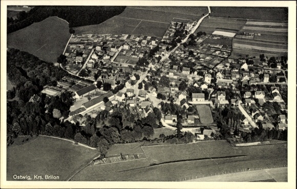 Postcard Ostwig Bestwig in the Sauerland, aerial photograph