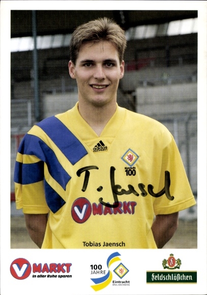Autogrammkarte Fußballer Tobias Jensch, Eintracht Braunschweig, Autogramm