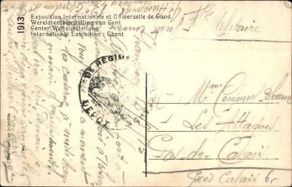 Postcard Gand Gent Ostflandern, International Exhibition, The King, Inauguration