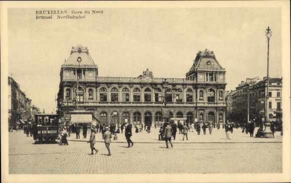 Postcard Bruxelles Brussels Belgium, North Station