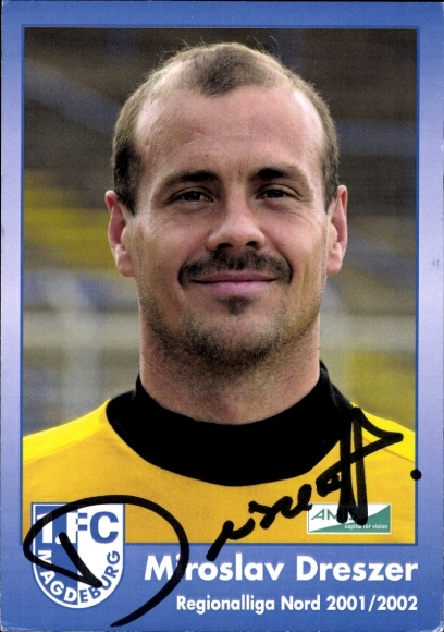 Autogrammkarte Fußballer Miroslav Dreszer, 1. FC Magdeburg, Autogramm