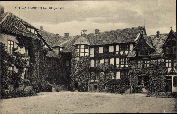 Postcard Alt Wallmoden in Lower Saxony, half-timbered houses