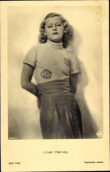 Postcard actress Lilian Harvey, Ross Verlag 6980 1