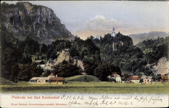 Postcard Karlstein Bad Reichenhall in Upper Bavaria, pilgrimage church St. Pankraz