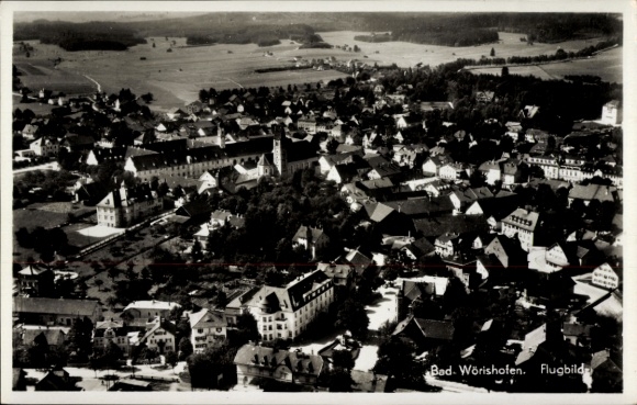 Ak Bad Wörishofen im Unterallgäu, Fliegeraufnahme, Stadt
