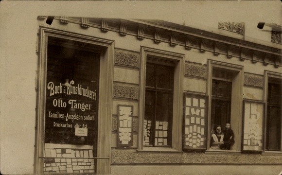 Foto Ak Berlin Kreuzberg, Buch- und Kunstdruckerei Otto Tanger, Mittenwalder Str. 47