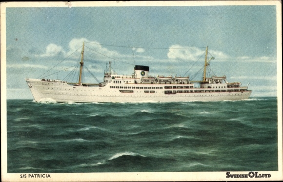 PC steamship SS Patricia, Swedish Lloyd, portside view