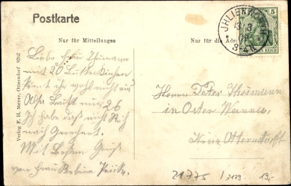 Postcard Ihlienworth in the district of Cuxhaven, river lot and the pastorates