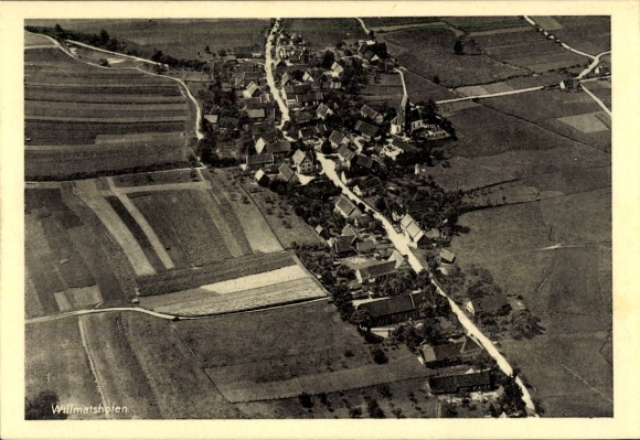 Postcard Willmatshofen Fischach in Swabia, aerial photograph