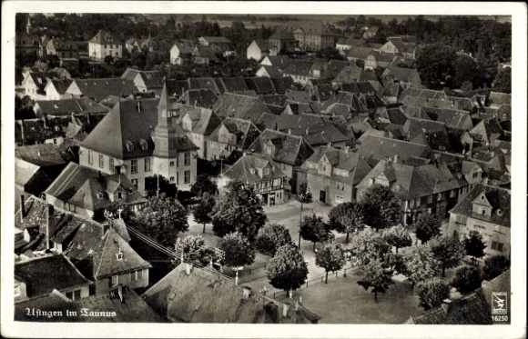Postcard Usingen in Taunus Hesse, aerial view of the town