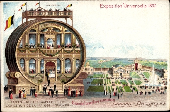 lito Laeken Bruksela, Exposition Universelle 1897, Tonneau Gigantesque, Kramer