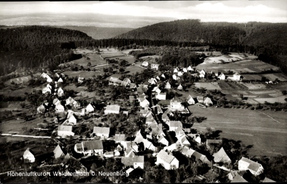 Postcard Waldrennach Neuenbürg Enzkreis Baden Württemberg, general view from the bird's eye view