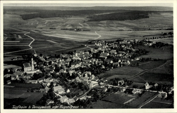 Postcard Tapfheim an der Donau Swabia, aerial photograph