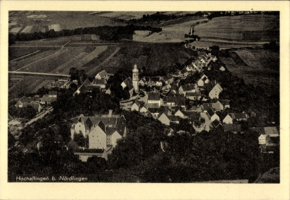 Postcard Hochaltingen Fremdingen in Swabia, Nördlingen, aerial photograph