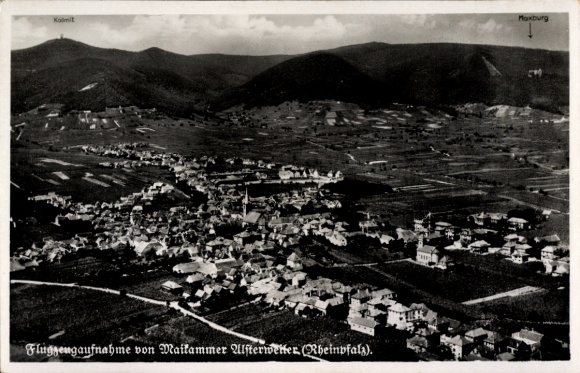 Ak Alsterweiler Maikammer in der Pfalz, Fliegeraufnahme
