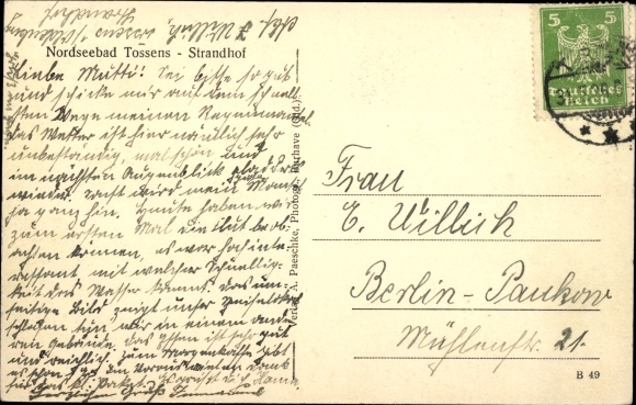 Postcard Nordseebad Tossens Butjadingen, Strandhof