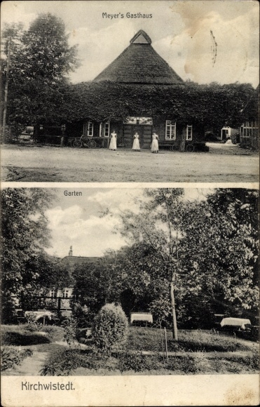 Ak Kirchwistedt Beverstedt in Niedersachsen, Meyer's Gasthaus, Garten