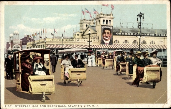 Postcard Atlantic City New Jersey USA, Boardwalk, Obstacle Course