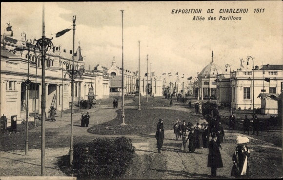 Postcard Charleroi Wallonia Hainaut, Exhibition 1911, Allée des Pavillons