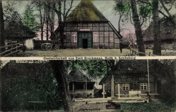 Postcard Holm Ostseebad Schönberg in Holstein, restaurant, garden