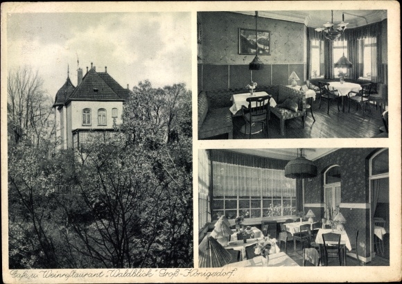 Postcard Großkönigsdorf Königsdorf Frechen in the Rhein Erft district, cafe, wine restaurant Waldblick