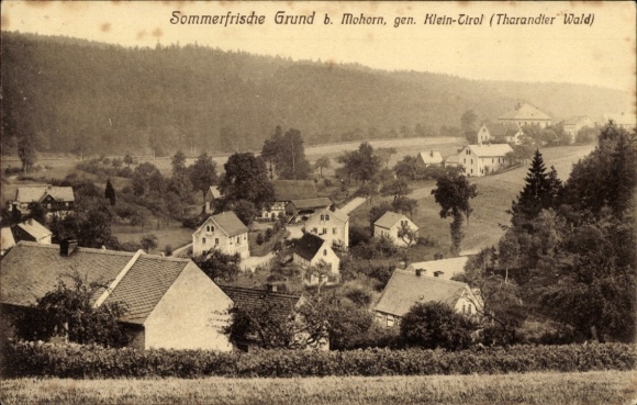 Postcard Grund Mohorn Wilsdruff Saxony, general view, Tharandter Forest
