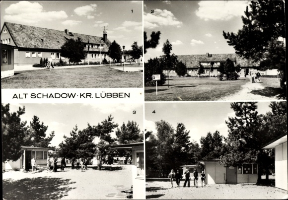 Postcard Alt Schadow Märkische Heide, holiday property Fritz Weineck, VEB chemical fiber plant Guben