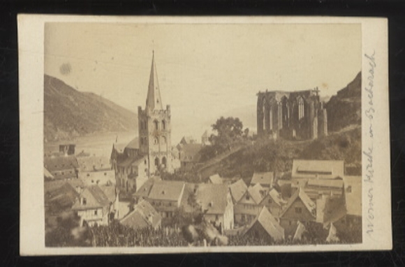 CdV Photo Bacharach on the Rhine, Church of Our Lady and ruins of the Werner Chapel
