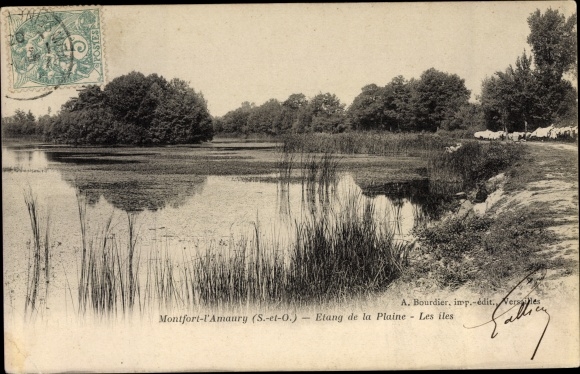 Postcard Montfort l&#39;Amaury Yvelines, Etang de la Plaine, The Islands