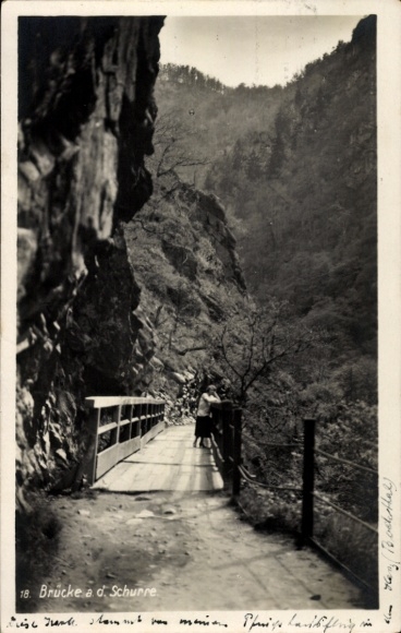 Ak Thale im Harz, Brücke an der Schurre