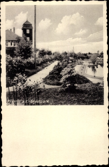 Photo Postcard city of Prettin Annaburg in the district of Wittenberg, city park