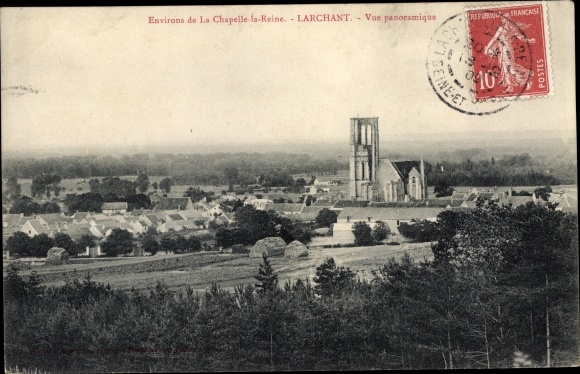 Postcard Larchant Seine-et-Marne, Panoramic view