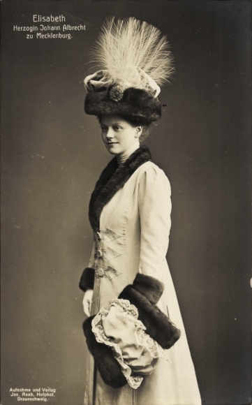 Ak Elisabeth, Herzogin Johann Albrecht zu Mecklenburg, Portrait